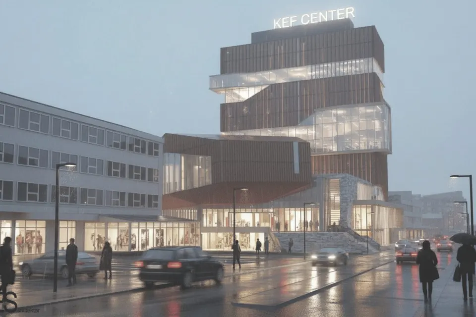 Hugmyndamynd af KEF CENTER byggingu